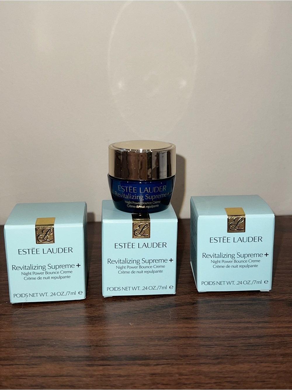 Estee Lauder Revitalizing Supreme+ Night Cream in Deep Blue with Gold Cap